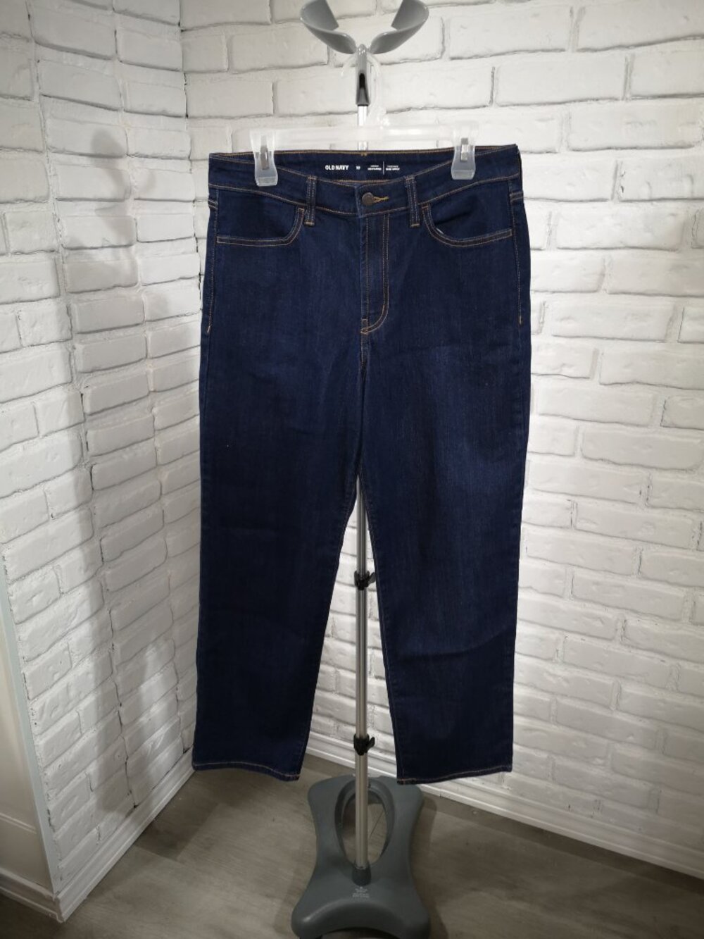 Old Navy Ladies Size 10 Dark Wash High Rise Wow Loose Blue Jeans Classic Casual